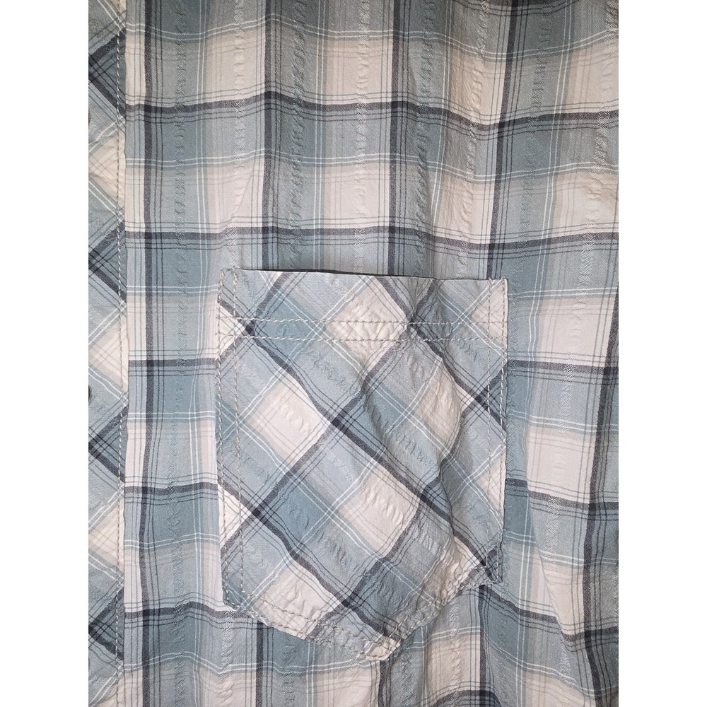 Red Head Green Plaid Button Up Short Sleeve Outdoor Casual Spring Mens Sz L - Picture 4 of 9